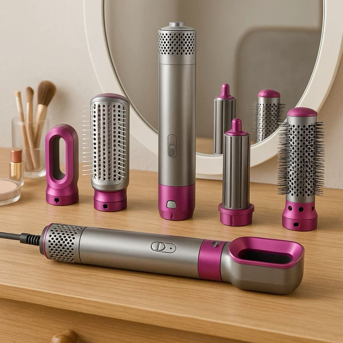 Multi-Functional 5 IN 1 Hair Styling Tool Detachable Hot Air Brush Hair Dryer with Comb
