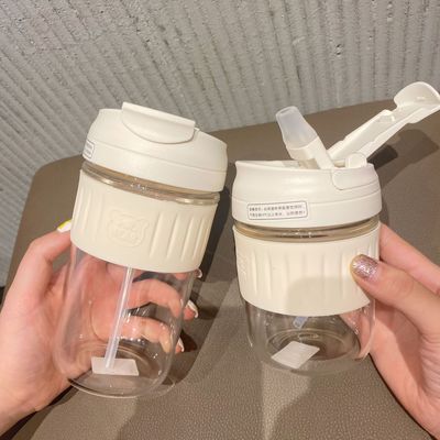 Glass Tumbler with Airtight Lid and Straw