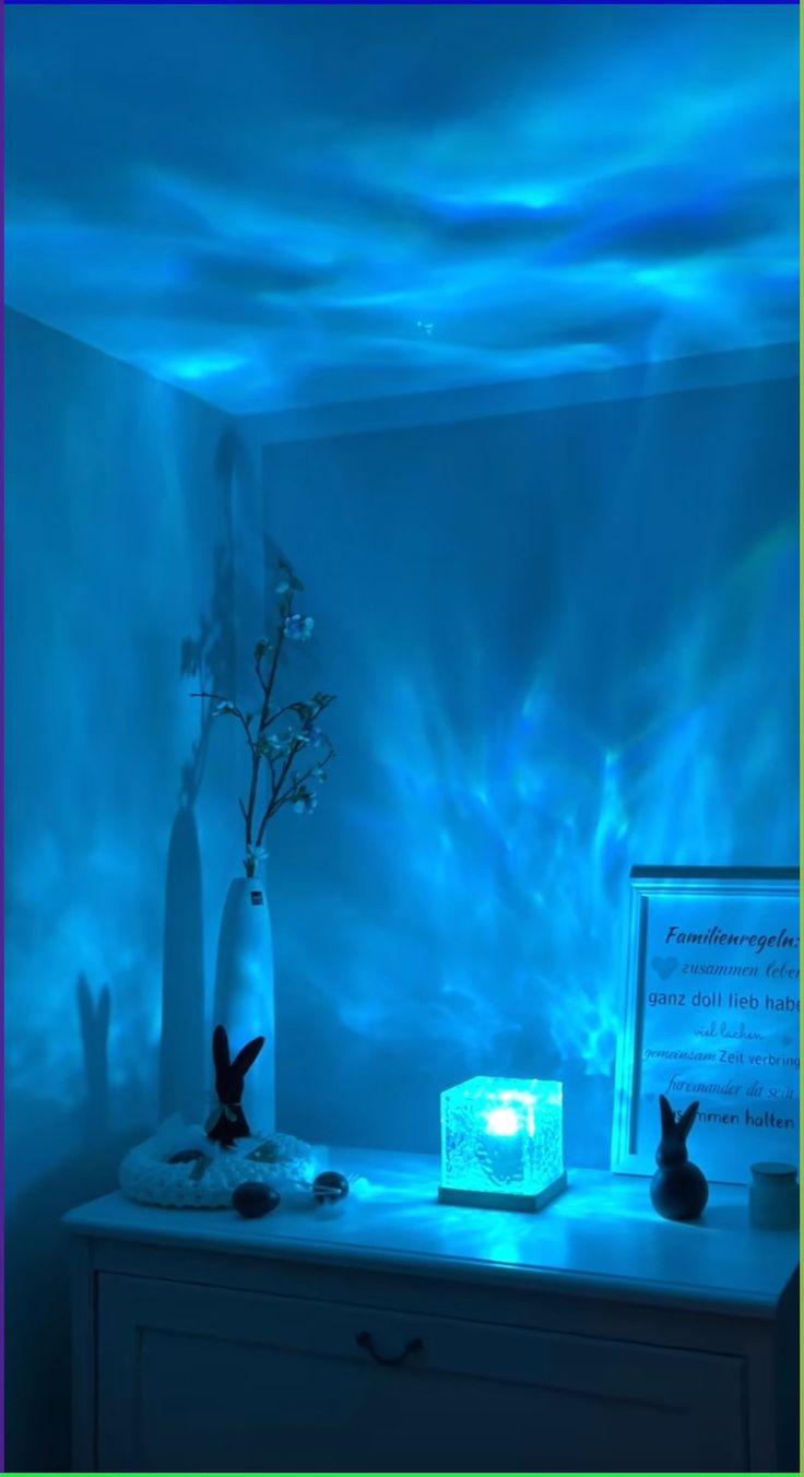 Rotating Water Ripple Night Light Aura Lamp