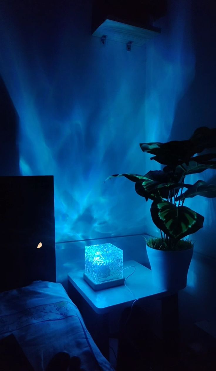 Rotating Water Ripple Night Light Aura Lamp
