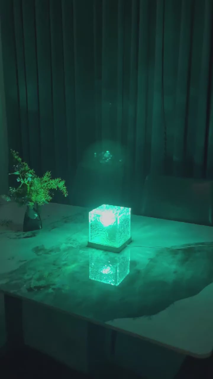 Rotating Water Ripple Night Light Aura Lamp
